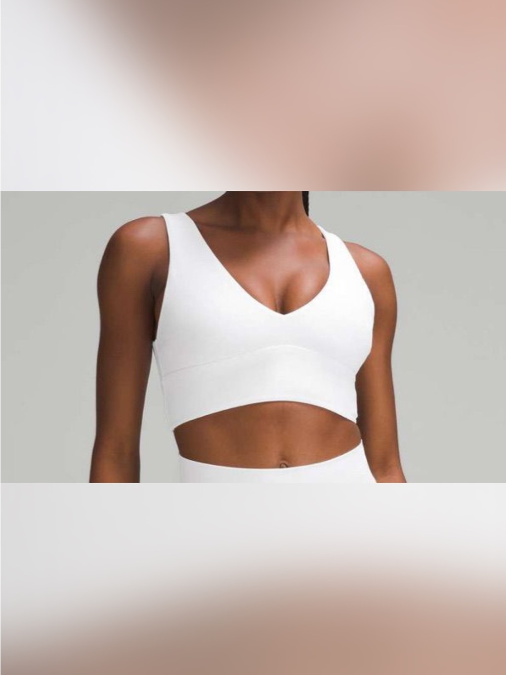 Lululemon Align White V-Neck Sports Bra 8